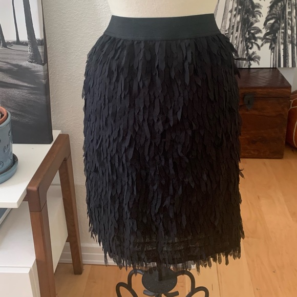 Worthington black all-over fringe knee-length pencil skirt w elastic waist band - Picture 8 of 8